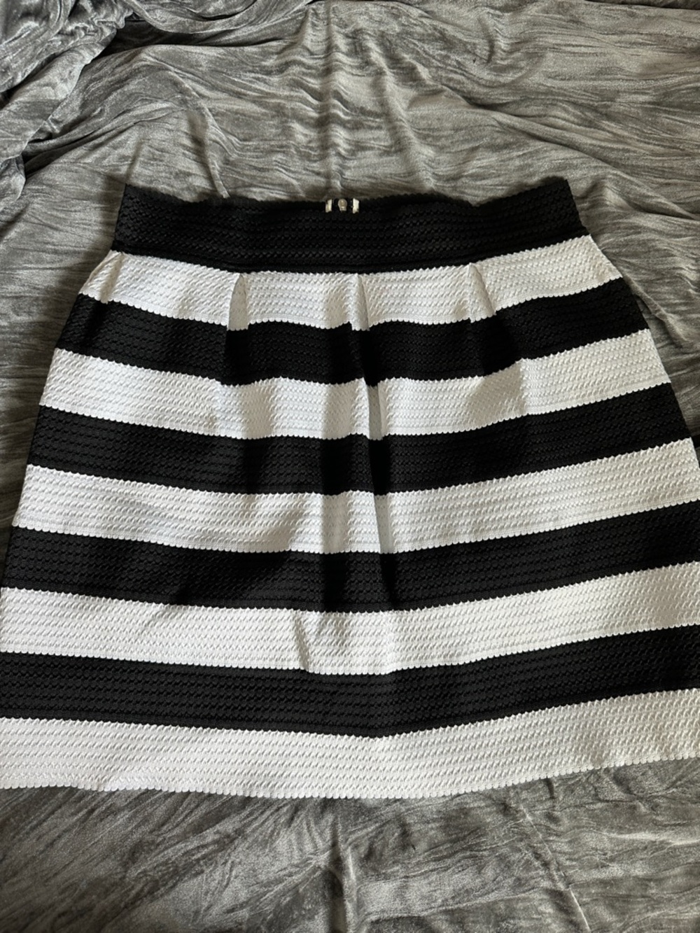 Ashley Stewart Classic Black & White Striped Women’s Skirt